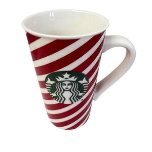 Starbucks Coffee Mug 16oz Red White Candy Cane Stripe Holiday 2019 Ceramic